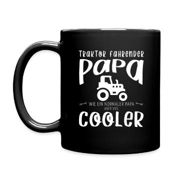 Traktor fahrender Cooler Papa Landwirt Geschenk - Tasse einfarbig - Schwarz - Links
