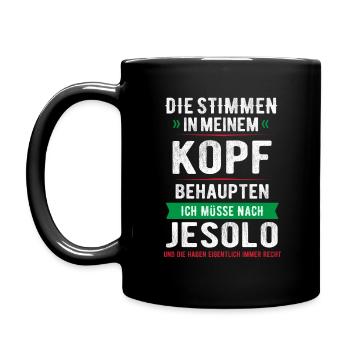 JESOLO STIMMEN IM KOPF ITALIEN URLAUB GESCHENK - Tasse einfarbig - Schwarz - Links