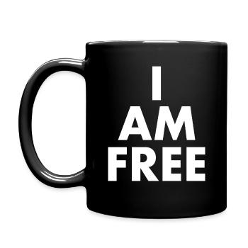 I am free - Tasse einfarbig - Schwarz - Links