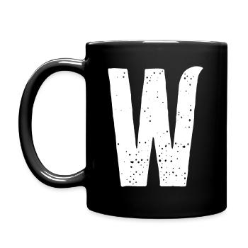 W-Buchstabe - Tasse einfarbig - Schwarz - Links