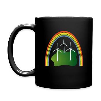 My heart beats for ZERO emission. Rainbow - Full Colour Mug - black - Left