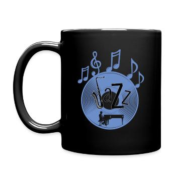 Musique Jazz Saxophone et Piano - Mug uni - noir - Gauche
