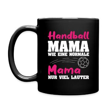 Handball Mama - Tasse einfarbig - Schwarz - Links