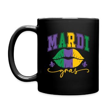 Mardi Gras Lippen - Tasse einfarbig - Schwarz - Links