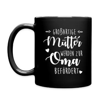 Großartige Mütter werden zur Oma befördert - Tasse einfarbig - Schwarz - Links