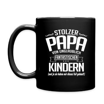 stolzer papa von unglaublichen kindern - Tasse einfarbig - Schwarz - Links
