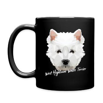 West Highland White Terrier Low Poly Gift - Mug uni - noir - Gauche