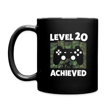 20ÈME ANNIVERSAIRE NIVEAU 20 CADEAU DE JEU RÉALISÉ - Mug uni - noir - Gauche
