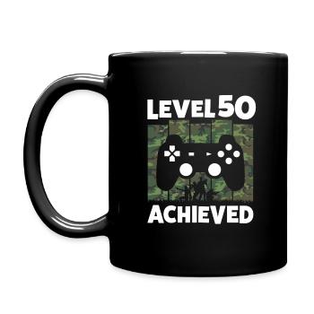 50E ANNIVERSAIRE NIVEAU 50 CADEAU GAMER ATTEINT - Mug uni - noir - Gauche