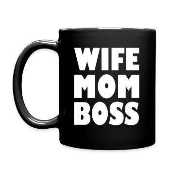 Wife mom boss - Mug uni - noir - Gauche