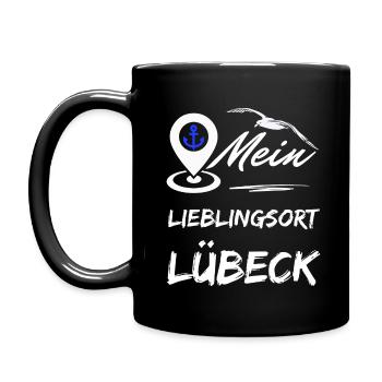 Lübeck mon endroit préféré-la ville hanséatique de Lübeck-Möwe - Mug uni - noir - Gauche
