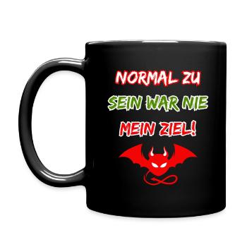 Normal zu sein war nie mein Ziel-Funny Teufelchen - Tasse einfarbig - Schwarz - Links