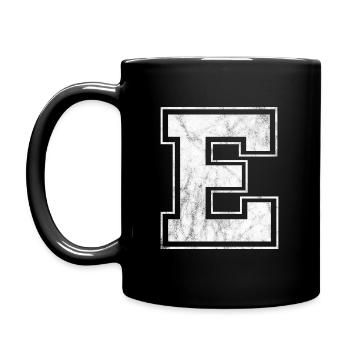 Buchstabe E - Tasse einfarbig - Schwarz - Links