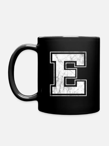 Lettre E - Mug uni - noir
