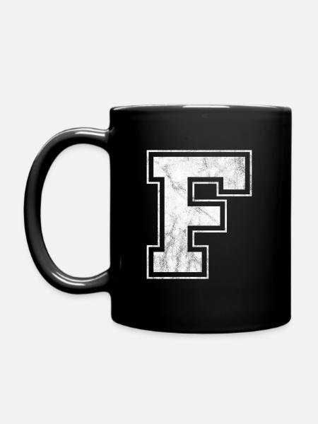 Letter F - Full Colour Mug - black