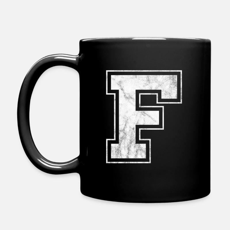 Letter F - Full Colour Mug - black