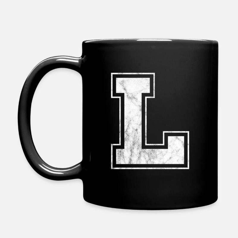 Buchstabe L - Tasse einfarbig - Schwarz