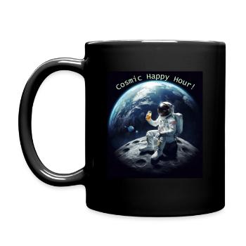 Cosmic Happy Hour! - Tasse einfarbig - Schwarz - Links