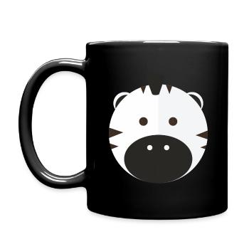 Pop-Art Comic Retro Vintage Kid Kiddy Zebra Circle - Tasse einfarbig - Schwarz - Links