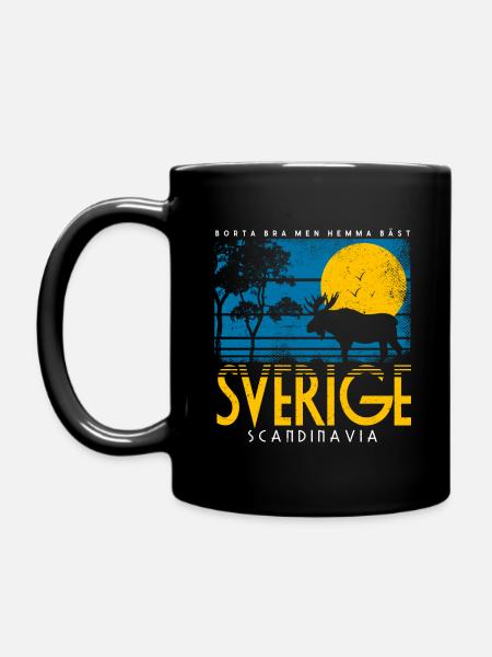 RETRO SVERIGE SCANDINAVIE MIDSOMMAR SUÈDE - Mug uni - noir