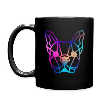 Polygone Français Bulldog Amateurs de chiens colorés - Mug uni - noir - Gauche