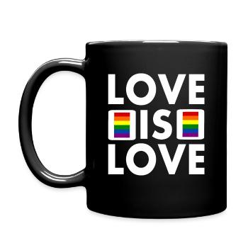 Love is love - Tasse einfarbig - Schwarz - Links