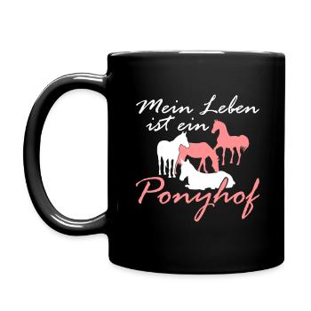 Mein Leben ist ein Ponyhof - Tasse einfarbig - Schwarz - Links