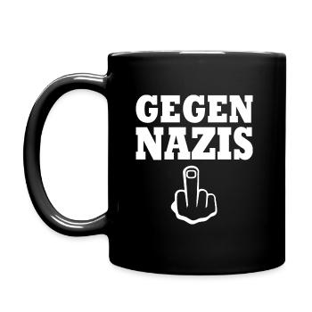Gegen nazis - Tasse einfarbig - Schwarz - Links