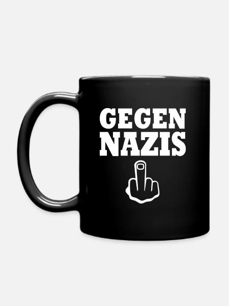 Gegen nazis - Tasse einfarbig - Schwarz