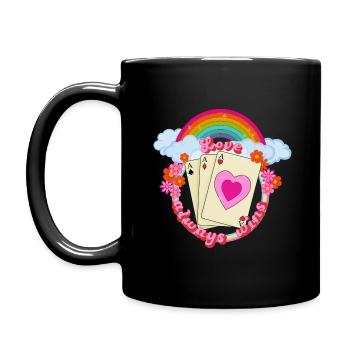 Love always wins - Tasse einfarbig - Schwarz - Links