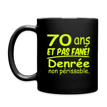 70 ans / anniversaire 70 ans / humour - Mug uni - noir - Gauche