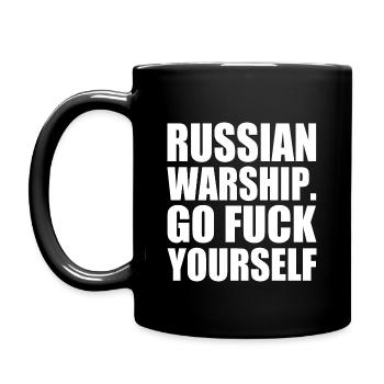 russian warship go f yourself - Tasse einfarbig - Schwarz - Links