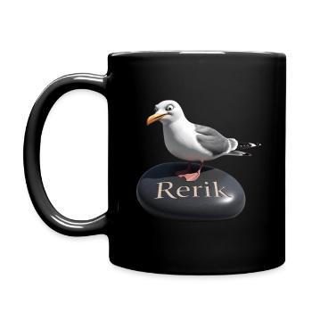 Rerik Ostseebad - Rerik Möwe - Tasse einfarbig - Schwarz - Links