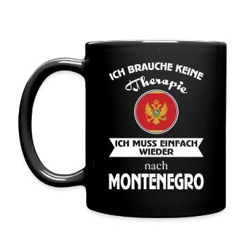 Keine Therapie Montenegro - Tasse einfarbig - Schwarz - Links