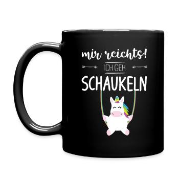 ich geh schaukeln - Tasse einfarbig - Schwarz - Links