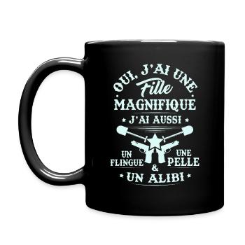 T-shirt for Dad - I have a beautiful girl - Full Colour Mug - black - Left
