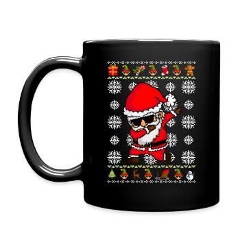 Dabbing Santa Claus - Ugly christmas sweater - Tasse einfarbig - Schwarz - Links
