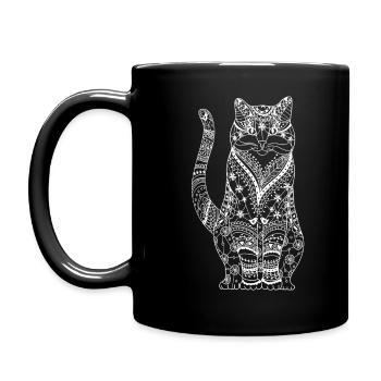 Cat - Full Colour Mug - black - Left