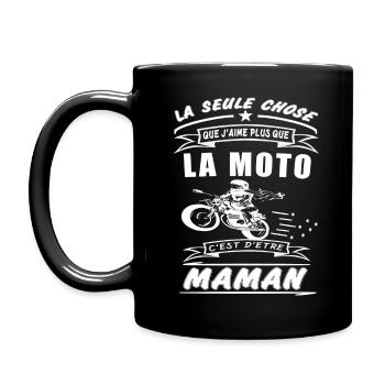 T-shirt femme maman qui aime la moto maman motarde - Mug uni - noir - Gauche