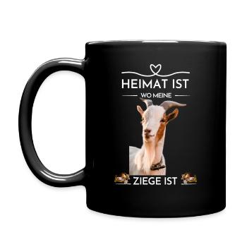Heimat ist, wo meine Ziege ist - Tasse einfarbig - Schwarz - Links