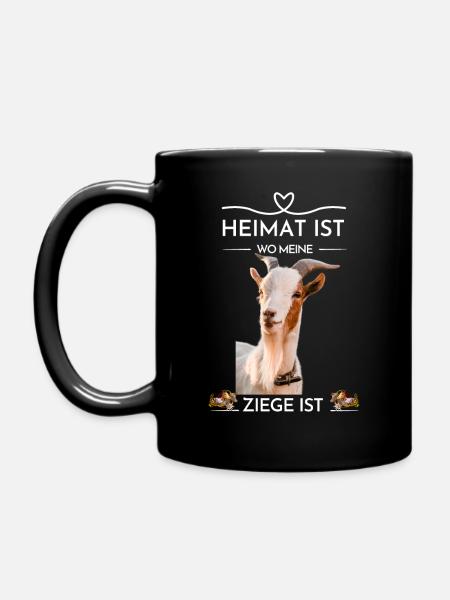 Heimat ist, wo meine Ziege ist - Tasse einfarbig - Schwarz