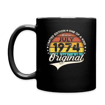 49th Birthday Man Born In July Born 1974 - Full Colour Mug - black - Left