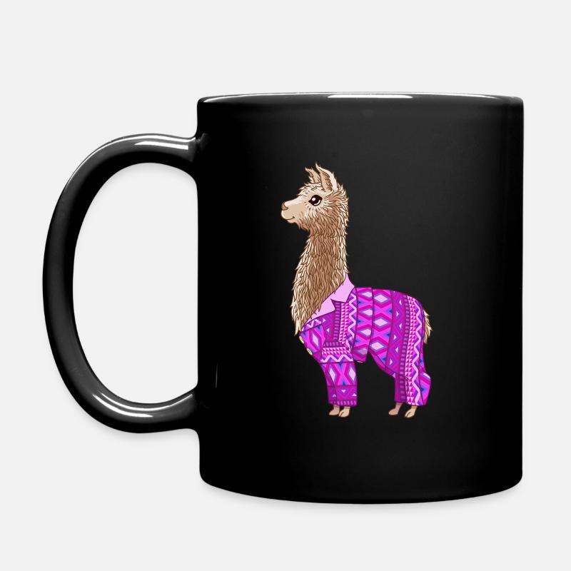 Llamas in Piyamas -Quila - Full Colour Mug - black