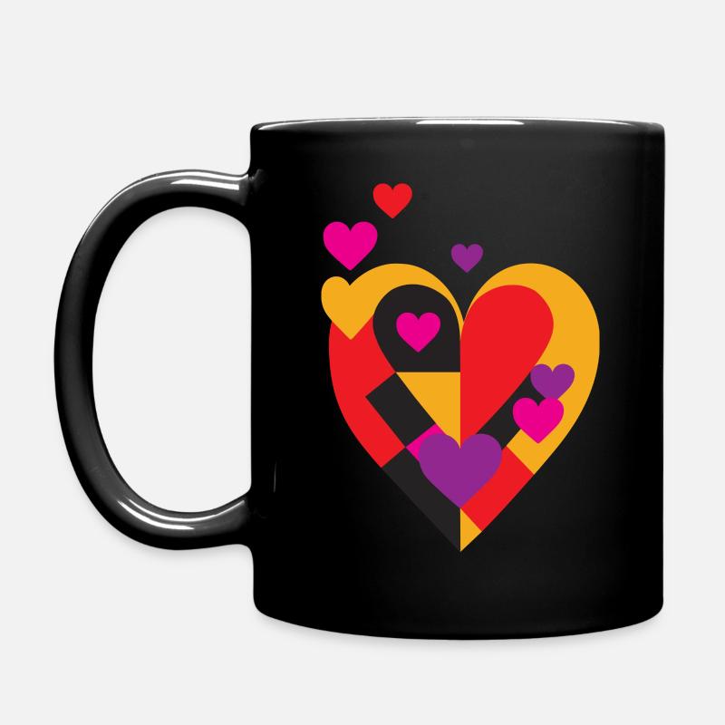 Colorful heart - Full Colour Mug - black