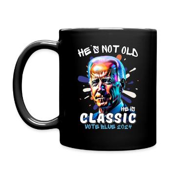 Il n’est pas vieux, c’est un classique. - Mug uni - noir - Gauche