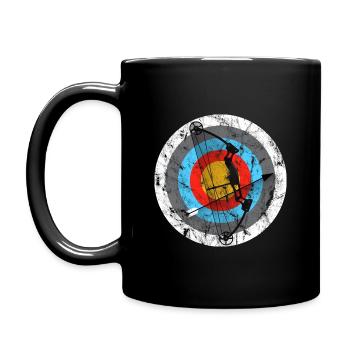 Archery Target Compound Bow Gift - Full Colour Mug - black - Left