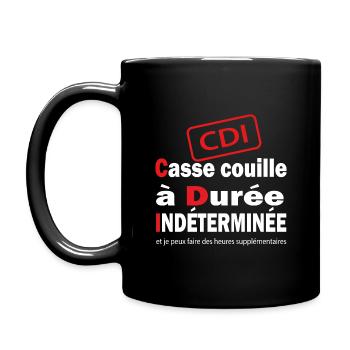 CDI casse couille à temps complet cadeau humour - Mug uni - noir - Gauche
