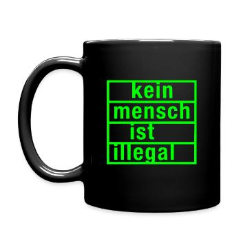 kein mensch ist illegal - Tasse einfarbig - Schwarz - Links
