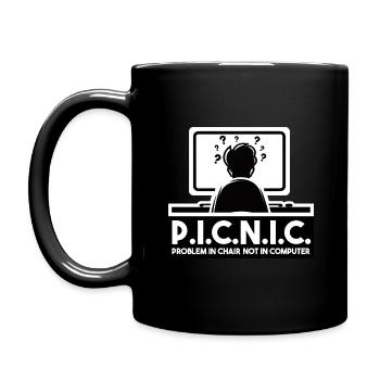 PICNIC - Problem In Chair Not In Computer - Tasse einfarbig - Schwarz - Links