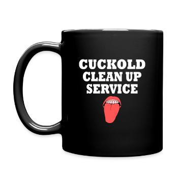 Cuckold clean up service - Tasse einfarbig - Schwarz - Links